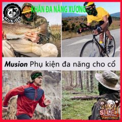 Khẩu Trang Musion Họa Tiết Xương - Chống Tia UV, Thoáng Khí, Đeo Được 12 Phong Cách, Phụ Kiện Thời Trang Đa Năng Cho Mọi Dịp