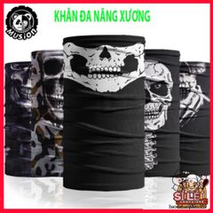 Khẩu Trang Musion Họa Tiết Xương - Chống Tia UV, Thoáng Khí, Đeo Được 12 Phong Cách, Phụ Kiện Thời Trang Đa Năng Cho Mọi Dịp