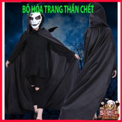 Bộ Trang Phục Thần Chết Halloween - Y Phục Hóa Trang Nam Nữ, Đẳng Cấp với Mặt Nạ và Găng Tay - Thời Trang Ma Quái ấn Tượng
