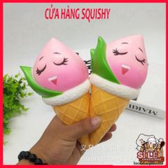 Squishy JUMBO Hình Kem Ốc Quế Màu Hồng Lá Dứa - Đồ Chơi Giải Trí Xốp Giảm Stress, An Toàn Cho Trẻ Em