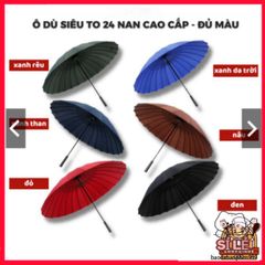 Ô Che Mưa 24 Nan Siêu Bền - Chống UV, Chống Thấm Nước, Dễ Dàng Sử Dụng, An Toàn Mọi Thời Tiết, Phù Hợp Với Tất Cả Lứa Tuổi