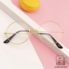 Kính Tròn Gọng Kim Loại Không Độ - Phụ Kiện Thời Trang Nữ Đen Vàng Bạc - Cá Tính, Hiện Đại, Phong Cách Trẻ Trung