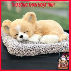 Thú Bông SHIBA Vàng Nhạt Giống Thật 99% - Khử Mùi, Trang Trí Xe Ô Tô, Phụ Kiện Dễ Thương cho Mọi Chuyến Đi