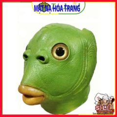 Mặt Nạ Hóa Trang Ếch Xanh & Cá Da Xanh Silicone - Độc Đáo, An Toàn Cho Tiệc Cosplay, Halloween, Giáng Sinh