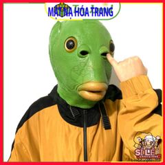 Mặt Nạ Hóa Trang Ếch Xanh & Cá Da Xanh Silicone - Độc Đáo, An Toàn Cho Tiệc Cosplay, Halloween, Giáng Sinh