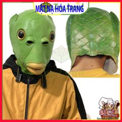 Mặt Nạ Hóa Trang Ếch Xanh & Cá Da Xanh Silicone - Độc Đáo, An Toàn Cho Tiệc Cosplay, Halloween, Giáng Sinh