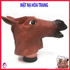 Mặt Nạ Latex Hình Ngựa Dành Cho Halloween - Phong Cách Hóa Trang Ngựa Nâu, Đen, Trắng, Độc Đáo và Thú Vị