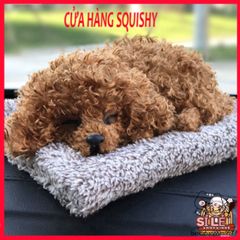 Gấu Bông Chó Poodle Lông Xù Nâu 99% Giống Thật - Phụ Kiện Khử Mùi Ô Tô Dễ Thương & Tiện Lợi, Thú Cưng Đáng Yêu