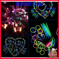 Hộp 100 Que Phát Sáng Dạ Quang Đa Màu - Lightstick Thắp Sáng Tiệc Tùng, Hoạt Động Ngoài Trời, Đầu Nối Linh Hoạt cho Trẻ Em và Gia Đình