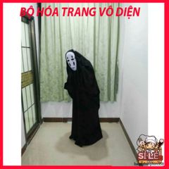 Bộ Hóa Thân Áo Choàng Đen và Mặt Nạ Vô Diện VBJ80 - Trang Phục Nhập Vai Spirited Away Cho Người Lớn và Trẻ Em
