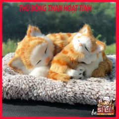 Bông Thú Mèo Hoa Cúc Lông Mềm Mại - Lõi Than Hoạt Tính Khử Mùi Xe Ô Tô - Phụ Kiện Trang Trí Dễ Thương và Tiện Lợi