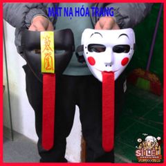 Mặt nạ MA Zombie lưỡi dài đỏ - Hóa trang Halloween, trang phục lễ hội, hoàn hảo cho video TikTok và sự kiện thú vị