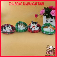 Thú Bông Chó Mèo Giống Thật 99% - Phụ Kiện Khử Mùi Ô Tô, Văn Phòng với Hạt Than Hoạt Tính - Đồ Trang Trí Dễ Thương