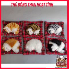 Thú Bông Chó Mèo Giống Thật 99% - Phụ Kiện Khử Mùi Ô Tô, Văn Phòng với Hạt Than Hoạt Tính - Đồ Trang Trí Dễ Thương