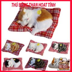 Thú Bông Chó Mèo Giống Thật 99% - Phụ Kiện Khử Mùi Ô Tô, Văn Phòng với Hạt Than Hoạt Tính - Đồ Trang Trí Dễ Thương