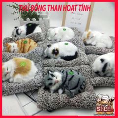 Thú Bông Chó Mèo Giống Thật 99% - Phụ Kiện Khử Mùi Ô Tô, Văn Phòng với Hạt Than Hoạt Tính - Đồ Trang Trí Dễ Thương