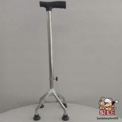 Gậy Tập Đi 4 Chân - Hỗ Trợ Di Chuyển An Toàn Cho Người Già, Thép Mạ Chrome, Chống Trơn Trượt, Thiết Kế Linh Hoạt, Đảm Bảo An Toàn