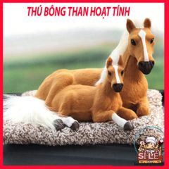 Thú Bông Ngựa Đôi Màu Vàng - Khử Mùi, Lọc Khí Tự Nhiên Cho Ô Tô, Phụ Kiện Dễ Thương Cho Bé Yêu