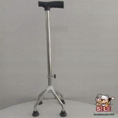 Gậy Tập Đi 4 Chân Chắc Chắn - Hỗ Trợ Di Chuyển An Toàn cho Người Cao Tuổi, Điều Chỉnh Chiều Cao, Chân Cao Su Chống Trơn Trượt