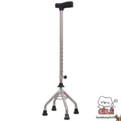 Gậy Tập Đi 4 Chân Chắc Chắn - Hỗ Trợ Di Chuyển An Toàn cho Người Cao Tuổi, Điều Chỉnh Chiều Cao, Chân Cao Su Chống Trơn Trượt
