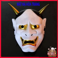 Mặt Nạ Oni Noh Hannya Halloween - Quỷ Vương Hai Sừng Độc Đáo Cho Tiệc Hóa Trang, Dễ Điều Chỉnh, Phụ Kiện Thời Trang Nghệ Thuật