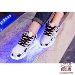 Giày Phát Sáng LED Đen Trắng - 7 Màu Đổi Màu & 8 Chế Độ Chiếu Sáng Độc Đáo - Giày Thời Trang Đậm Chất Nghệ Thuật