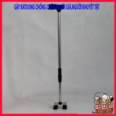 Gậy Batoong 4 Chân INOX Điều Chỉnh Chiều Cao - Dụng Cụ Hỗ Trợ Di Chuyển An Toàn cho Người Cao Tuổi