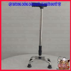 Gậy Batoong 4 Chân INOX Điều Chỉnh Chiều Cao - Dụng Cụ Hỗ Trợ Di Chuyển An Toàn cho Người Cao Tuổi
