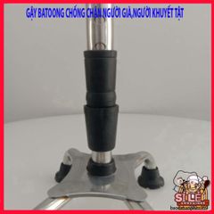 Gậy Batoong 4 Chân INOX Điều Chỉnh Chiều Cao - Dụng Cụ Hỗ Trợ Di Chuyển An Toàn cho Người Cao Tuổi