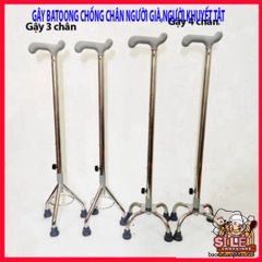Gậy Tập Đi Inox 3 Chân - An Toàn Cho Người Cao Tuổi, Thiết Kế Linh Hoạt, Hỗ Trợ Phục Hồi Chức Năng Khi Di Chuyển