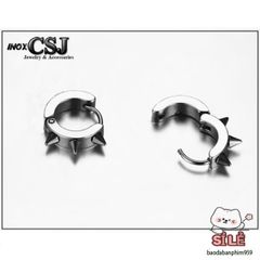 Khuyên Tai Nam Tròn Gai Inox Cao Cấp - Trang Sức Độc Đáo, Phong Cách Cá Tính, Bảo Hành Vĩnh Viễn, An Toàn Cho Sức Khỏe