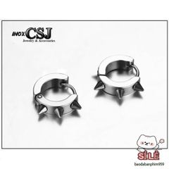 Khuyên Tai Nam Tròn Gai Inox Cao Cấp - Trang Sức Độc Đáo, Phong Cách Cá Tính, Bảo Hành Vĩnh Viễn, An Toàn Cho Sức Khỏe