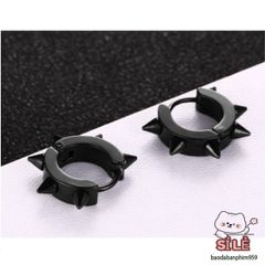 Khuyên Tai Nam Tròn Gai Inox Cao Cấp - Trang Sức Độc Đáo, Phong Cách Cá Tính, Bảo Hành Vĩnh Viễn, An Toàn Cho Sức Khỏe