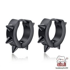 Khuyên Tai Nam Tròn Gai Inox Cao Cấp - Trang Sức Độc Đáo, Phong Cách Cá Tính, Bảo Hành Vĩnh Viễn, An Toàn Cho Sức Khỏe