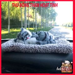 Thú nhồi bông chó Cún Đôi - Bông trắng vàng với lõi than hoạt tính khử mùi ô tô và lọc không khí, 28x20cm, phụ kiện xe hơi dễ thương.