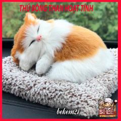 Thú nhồi bông chó Cún Đôi - Bông trắng vàng với lõi than hoạt tính khử mùi ô tô và lọc không khí, 28x20cm, phụ kiện xe hơi dễ thương.