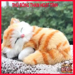 Thú nhồi bông chó Cún Đôi - Bông trắng vàng với lõi than hoạt tính khử mùi ô tô và lọc không khí, 28x20cm, phụ kiện xe hơi dễ thương.