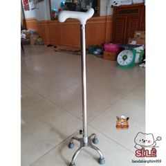 Gậy Tập Đi Inox 3, 4 Chân - Hỗ Trợ Di Chuyển An Toàn Cho Người Lớn Tuổi, Điều Chỉnh Chiều Cao Linh Hoạt
