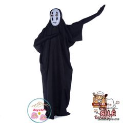 Bộ trang phục hóa trang Halloween Spirited Away phong cách hacker - Áo choàng, mặt nạ, găng tay cho mọi lứa tuổi, hoàn hảo cho tiệc hóa trang và cosplay.