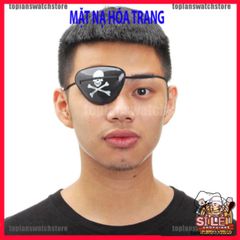 Mặt nạ che một mắt với kiểu dáng đầu lâu độc đáo cho lễ hội Halloween, hoàn hảo cho tạo hình hải tặc.
