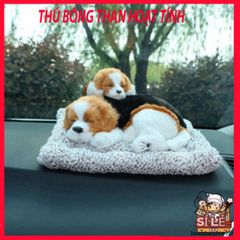 Thú Bông Cún Vàng Đen Trắng Khử Mùi Than Hoạt Tính - Sản Phẩm Dễ Thương Trang Trí Ô Tô & Giữ Không Khí Trong Lành