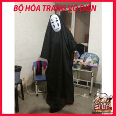 Bộ Trang Phục Nhập Vai Áo Choàng Đen và Mặt Nạ Vô Diện LUC55 Spirited Away - Hóa Trang Halloween, Gợi Nhớ Phim Hoạt Hình Nhật Bản