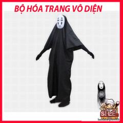 Bộ Trang Phục Nhập Vai Áo Choàng Đen và Mặt Nạ Vô Diện LUC55 Spirited Away - Hóa Trang Halloween, Gợi Nhớ Phim Hoạt Hình Nhật Bản