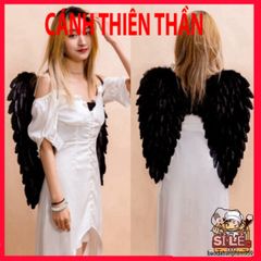 Cánh Ma Quỷ Cosplay Đen Trắng - Cánh Lông Vũ Dễ Thương Cho Lễ Hội Hóa Trang Halloween, Trang Phục Thời Trang Ấn Tượng