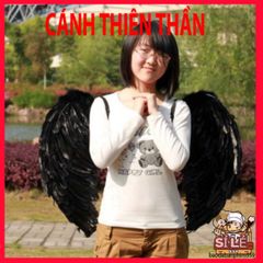 Cánh Ma Quỷ Cosplay Đen Trắng - Cánh Lông Vũ Dễ Thương Cho Lễ Hội Hóa Trang Halloween, Trang Phục Thời Trang Ấn Tượng