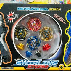 Đồ Chơi 4 Con Quay Có Tay Cầm Rút Dây và Sàn Thi Đấu 329-53 Swirling Storm - Đồ Chơi Vui Nhộn Phát Triển Kỹ Năng Trẻ Em
