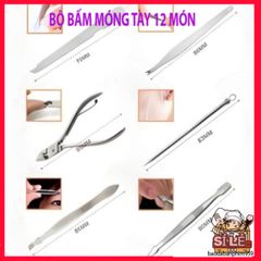 Bộ Dụng Cụ Cắt Móng Tay 12 Món Cao Cấp - Hộp Da Sang Trọng, Tiện Lợi Cho Chăm Sóc Móng Tại Nhà, Lấy Ráy Tai, Nặn Mụn