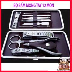 Bộ Dụng Cụ Cắt Móng Tay 12 Món Cao Cấp - Hộp Da Sang Trọng, Tiện Lợi Cho Chăm Sóc Móng Tại Nhà, Lấy Ráy Tai, Nặn Mụn