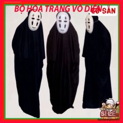 Bộ hóa trang Halloween Vô Diện đa kích thước - Áo choàng, găng tay và mặt nạ Spirited Away dành cho trẻ em và người lớn