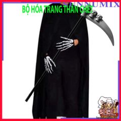 Bộ Trang Phục Thần Chết Kinh Dị Halloween - Áo Choàng Scream và Găng Tay Xương Độc Đáo, Hoàn Hảo cho Bữa Tiệc Hóa Trang